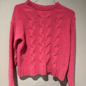 American Eagle Outfitters Vibrant Pink Cable Knit Sweater